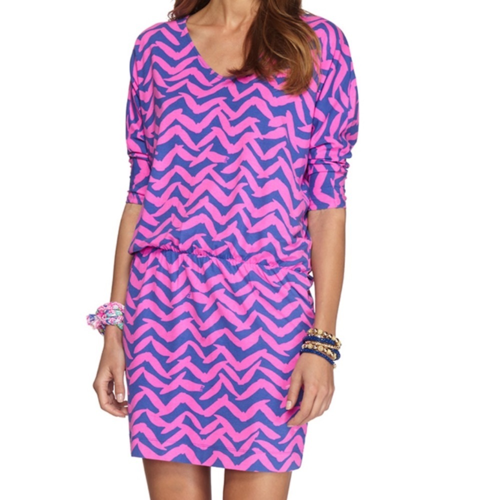 LILLY PULITZER Women's Cara Dolman Sleeve Dress Size XS Pretty Feminine